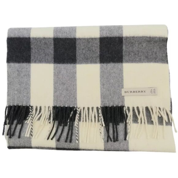 Authentic Burberry Muffler Scarf Gray Cashmere - Picture 1 of 8